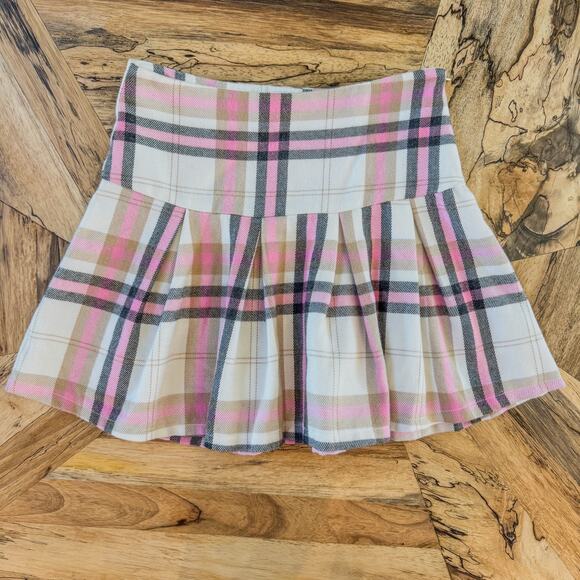 NWT-Blue Rain Francesca's, Tori Plaid Flippy Mini Skirt, Pleated, Women's Small - Picture 1 of 7